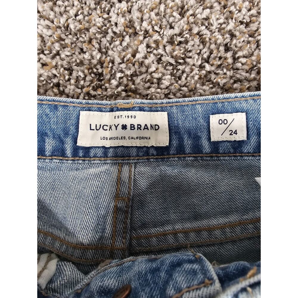 Lucky Brand womens Sz 00 (24") Sienna Slim Boyfriend Blue Jeans Light Wash NEW - Picture 3 of 5